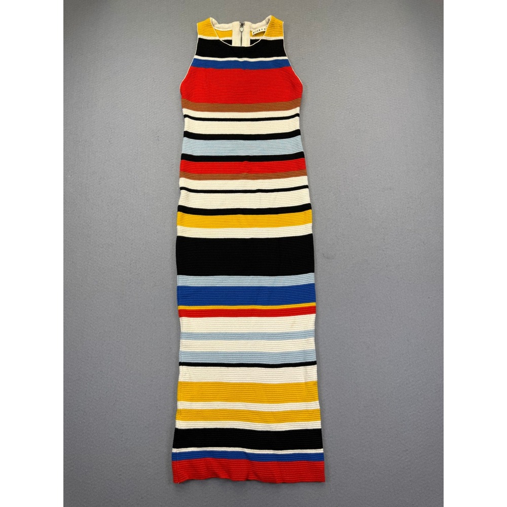 Alice + Olivia Striped Ribbed Knit Sleeveless Midi Dress C612711959 Multicolor